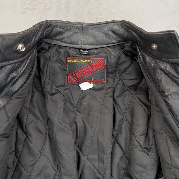 Vintage 1990s Leather 2000 Fringed Leather Jacket w/ Suede Detailing Women's M - Picture 3 of 6
